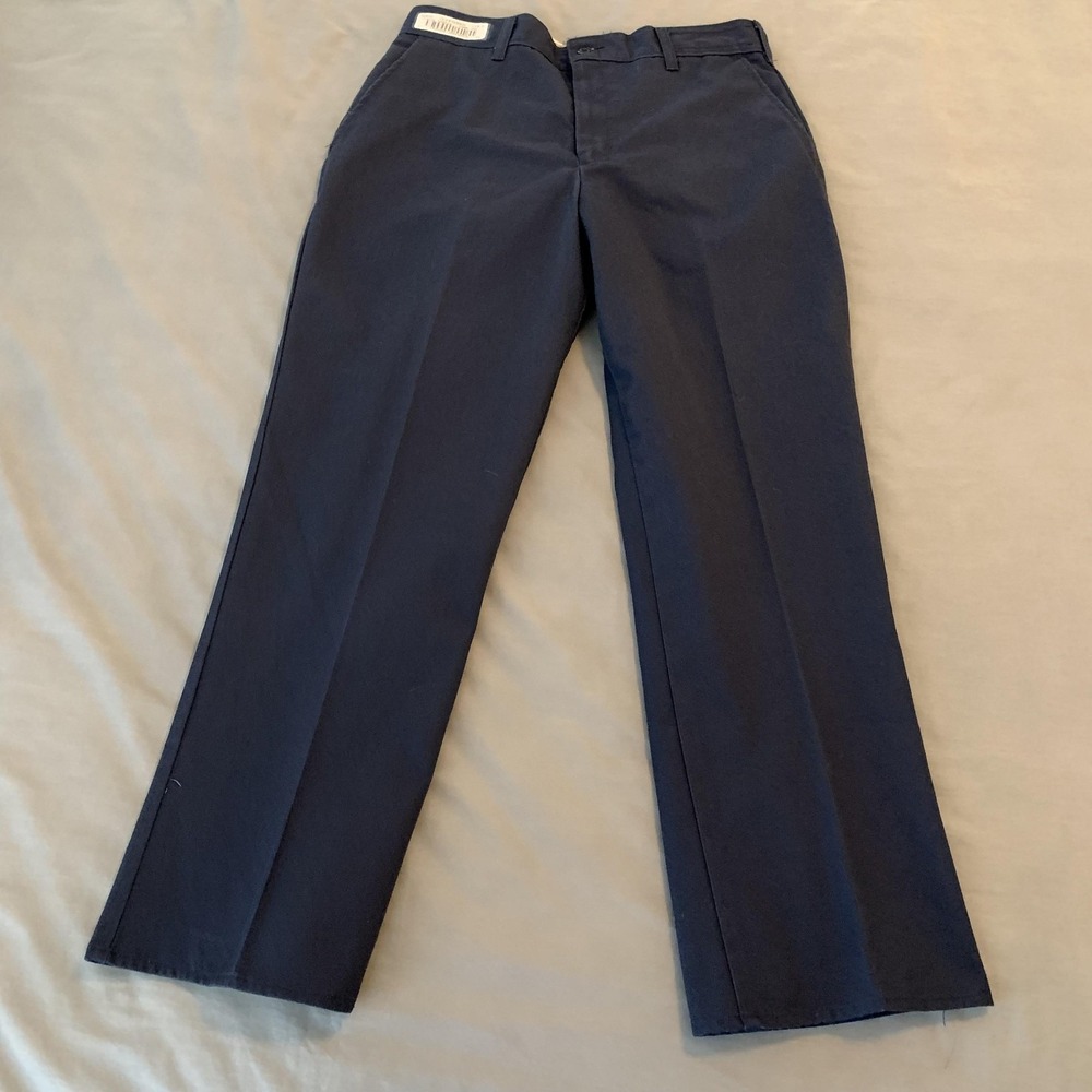 Softwear Pants Mens 32x28 Navy Chino Workwear‎ Flat Front Straight Leg Uniform